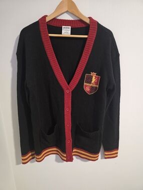 Harry Potter GryffindWarner Bros. Gryffindor Black Cardigan with Red & Gold Trim